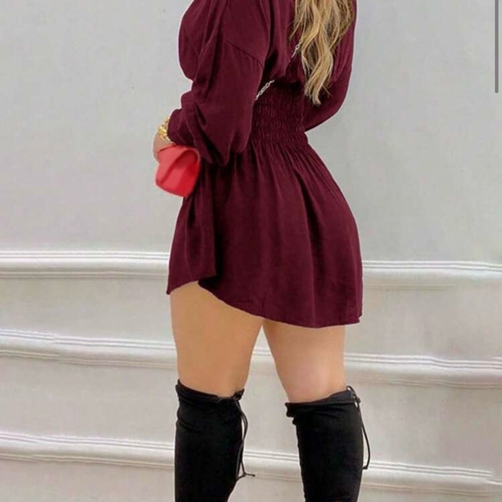 SHEIN Burgundy Mini Dress